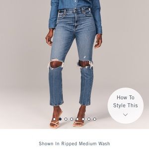 Abercrombie and Fitch Curve Love The Ankle Straight Ultra High Rise Jeans - 4S